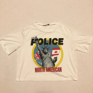 The Police North America Band Tee Crop Top  Shein Womens Size Small
